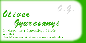 oliver gyurcsanyi business card